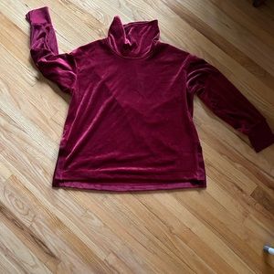 Burgandy velour cowl neck super soft & comfortable